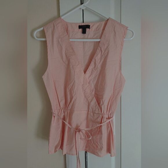 J.Crew cotton sleeveless wrap top in subtle pink size 2 - Picture 3 of 9